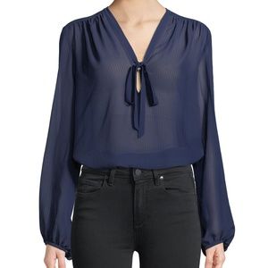 NWT Theory Bernetta Pebbled Seersucker Silk Blouse